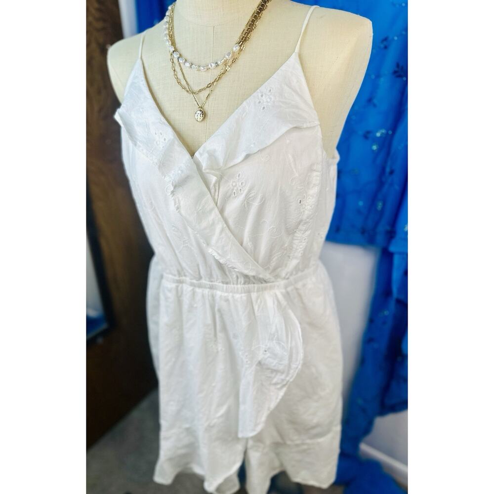 EXPRESS Graduation Dress Women’s XL White Tiered Lace Eyelet Cottagecore
